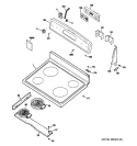 CONTROL PANEL & COOKTOP Diagram and Parts List for JBP61DM2WW  General Electric Range