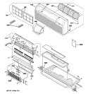 GRILLE, HEATER & BASE PAN PARTS Diagram and Parts List for AZ28E09DABM4  General Electric Air Conditioner