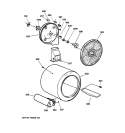 DRUM Diagram and Parts List for DCCB330GG4WC  General Electric Dryer