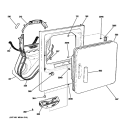 FRONT PANEL & DOOR Diagram and Parts List for DISR333FC8WW  General Electric Dryer
