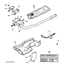 GAS VALVE & BURNER ASSEMBLY Diagram and Parts List for DWSR483GG5WW  General Electric Dryer