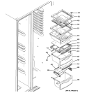 FRESH FOOD SHELVES Diagram and Parts List for LSHF5MGXBEBB  General Electric Refrigerator
