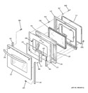 DOOR Diagram and Parts List for JBP84SM1SS  General Electric Range