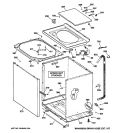 CABINET, COVER & FRONT PANEL Diagram and Parts List for WJSR2070B9WW  General Electric Washer