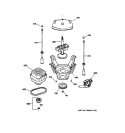 SUSPENSION, PUMP & DRIVE COMPONENTS Diagram and Parts List for WJSR2070B9WW  General Electric Washer