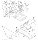 MOTOR, BLOWER & BELT Diagram and Parts List for WSM2700HAWWW  General Electric Washer Dryer Combo