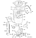 TUB & MOTOR Diagram and Parts List for WSM2700HAWWW  General Electric Washer Dryer Combo