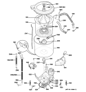 TUB & MOTOR Diagram and Parts List for WSM2700HBWWW  General Electric Washer Dryer Combo