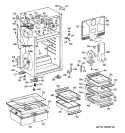 CABINET Diagram and Parts List for GTS18XCSBRWW  General Electric Refrigerator