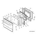 DOOR Diagram and Parts List for PCK916SM2SS  General Electric Wall Oven