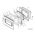 DOOR Diagram and Parts List for PK916CM2CC  General Electric Wall Oven