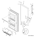 FREEZER DOOR Diagram and Parts List for FUF14DUCRWW  General Electric Freezer