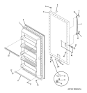 FREEZER DOOR Diagram and Parts List for FUF17SUCRWW  General Electric Freezer