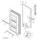 FREEZER DOOR Diagram and Parts List for FUM17DTBRWH  General Electric Freezer