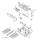 CONTROL PANEL & COOKTOP Diagram and Parts List for PGB900SEM1SS  General Electric Range