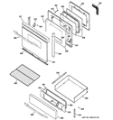 DOOR & DRAWER PARTS Diagram and Parts List for PGB908DEM1BB  General Electric Range