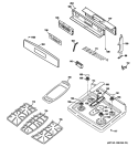 CONTROL PANEL & COOKTOP Diagram and Parts List for JGB908SEL4SS  General Electric Range