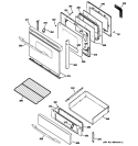 DOOR & DRAWER PARTS Diagram and Parts List for JGB908SEL4SS  General Electric Range
