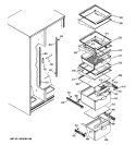 FRESH FOOD SHELVES Diagram and Parts List for SSH25KFXAWW  General Electric Refrigerator