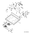 CONTROL PANEL & COOKTOP Diagram and Parts List for RB800SJ5SA  Hotpoint Range