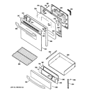 DOOR & DRAWER PARTS Diagram and Parts List for RB800SJ5SA  Hotpoint Range