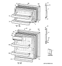 DOORS Diagram and Parts List for HTS18CCSBRWW  Hotpoint Refrigerator