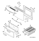 DOOR & DRAWER PARTS Diagram and Parts List for JGAS02SEN1SS  General Electric Range