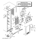 FREEZER SECTION Diagram and Parts List for PCF23NGWCWW  General Electric Refrigerator