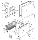 DOORS Diagram and Parts List for PDSS5NBXBLSS  General Electric Refrigerator