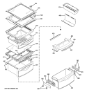 FRESH FOOD SHELVES Diagram and Parts List for PSK27MHWGCCC  General Electric Refrigerator