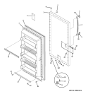 FREEZER DOOR Diagram and Parts List for FUF17DTCRWH  General Electric Freezer