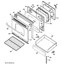DOOR & DRAWER PARTS Diagram and Parts List for JGB290DEN1WW  General Electric Range