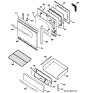 DOOR & DRAWER PARTS Diagram and Parts List for JGB908WEK8WW  General Electric Range