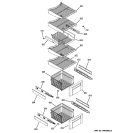 FREEZER SHELVES Diagram and Parts List for ZISS420NRKSS  General Electric Refrigerator
