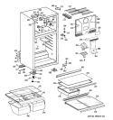 CABINET Diagram and Parts List for GTS18EBSBRBB  General Electric Refrigerator