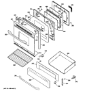 DOOR & DRAWER PARTS Diagram and Parts List for RGB790SEHBSA  Hotpoint Range