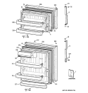 DOORS Diagram and Parts List for CTS18FBSBRWW  General Electric Refrigerator