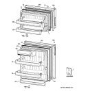 DOORS Diagram and Parts List for GTR18ZBSBRWW  General Electric Refrigerator
