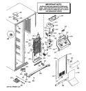 FREEZER SECTION Diagram and Parts List for GCE23LHWGFSS  General Electric Refrigerator