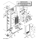 FREEZER SECTION Diagram and Parts List for GCE23LBWHFWW  General Electric Refrigerator