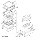 FRESH FOOD SHELVES Diagram and Parts List for PSHW6YGXCDSS  General Electric Refrigerator