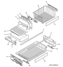 FREEZER SHELVES Diagram and Parts List for PDSE5NBWCDSS  General Electric Refrigerator