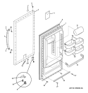 FREEZER DOOR Diagram and Parts List for FUF17CVALWW  General Electric Freezer