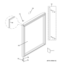 DOOR Diagram and Parts List for ZDBI240WBII  General Electric Wine and Beverage Cooler