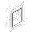 DOOR Diagram and Parts List for ZIFI240PBII  General Electric Wine and Beverage Cooler