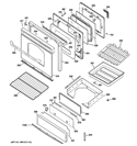 DOOR & DRAWER PARTS Diagram and Parts List for JGBP89DEM1BB  General Electric Range