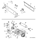 BACKSPLASH, BLOWER & MOTOR Diagram and Parts List for DBXR463PG6WW  General Electric Dryer
