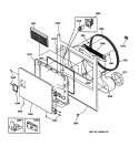 FRONT PANEL & DOOR Diagram and Parts List for DCCH43EH0WW  General Electric Dryer