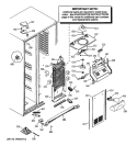 FREEZER SECTION Diagram and Parts List for PSK25MGWHCCC  General Electric Refrigerator