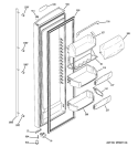 FRESH FOOD DOOR Diagram and Parts List for ZFSB26DRLSS  General Electric Refrigerator